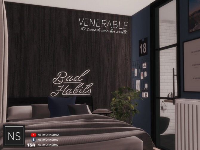 Sims 4 Venerable Wooden Walls by Networksims at TSR