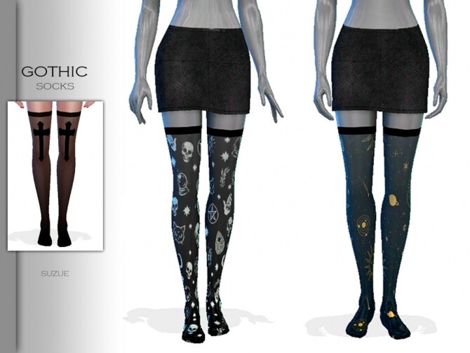 Sims 4 Gothic Socks by Suzue at TSR