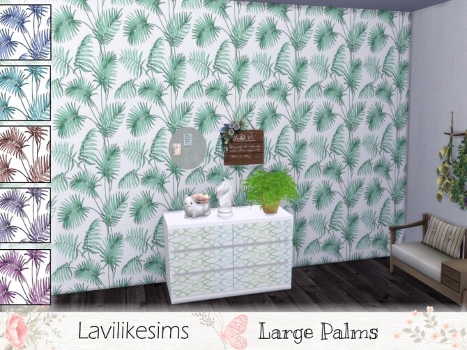Sims 4 Large Palms Wallpaper by lavilikesims at TSR