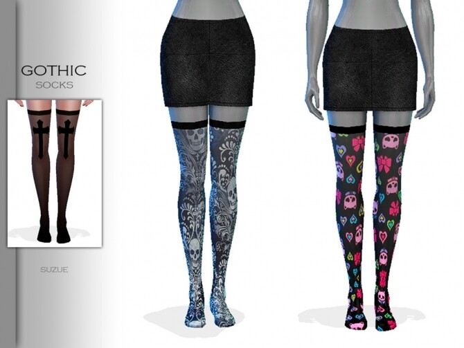 Sims 4 Gothic Socks by Suzue at TSR