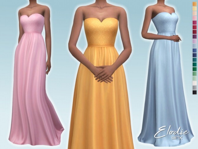 Sims 4 Elodie Dress by Sifix at TSR