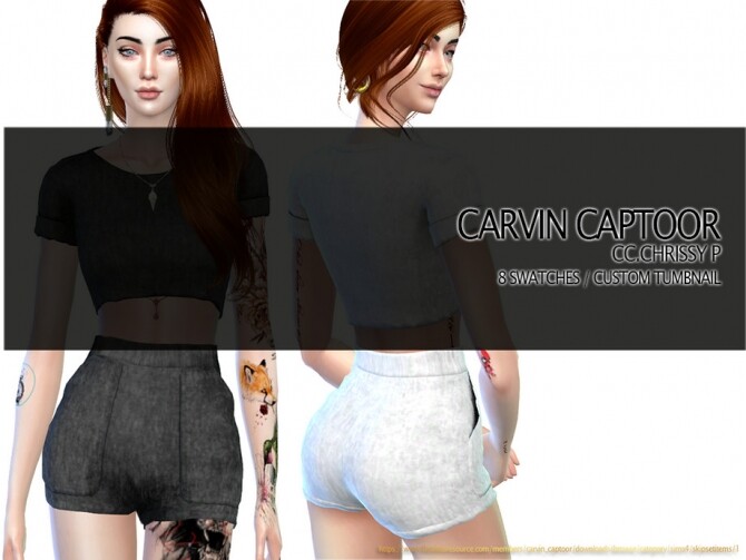 Sims 4 Chrissy P shorts by carvin captoor at TSR