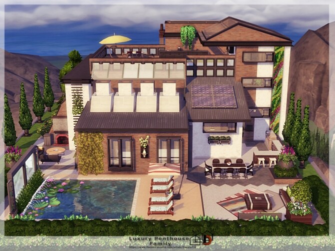 Sims 4 Luxury Penthouse Family by Danuta720 at TSR