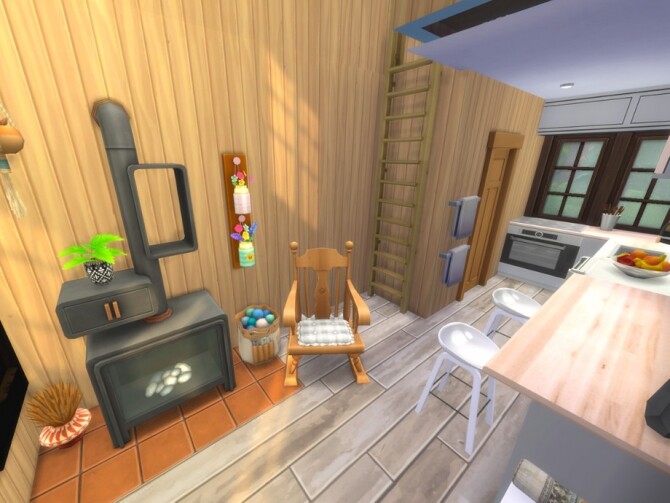 Sims 4 Starter Micro Home with Loft Bedroom by A.lenna at TSR