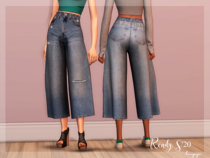 Sims 4 Culotte Jeans BT348 by laupipi at TSR