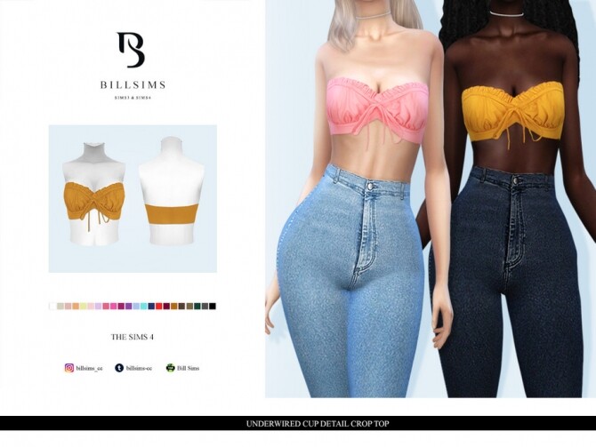 Sims 4 Underwired Cup Detail Crop Top by Bill Sims at TSR