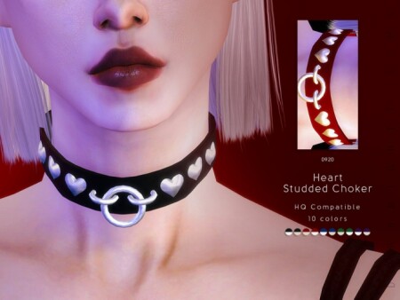 Heart Studded Choker by DarkNighTt at TSR » Sims 4 Updates