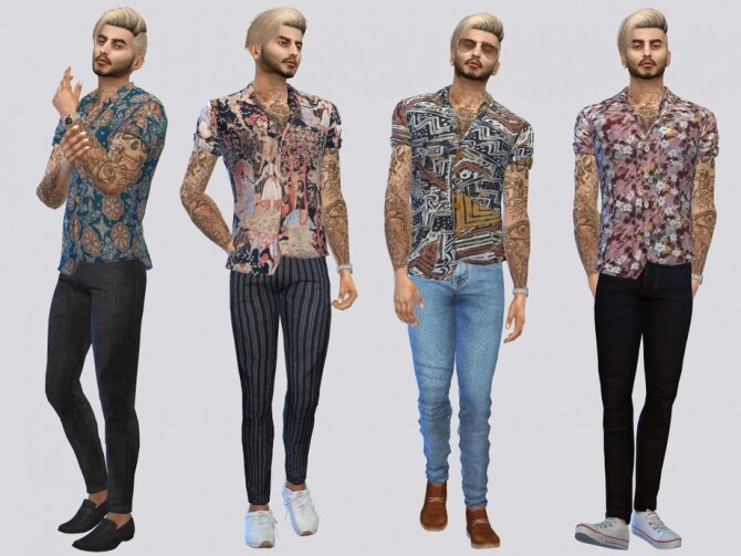 Sims 4 Batik Motif Shirts by McLayneSims at TSR