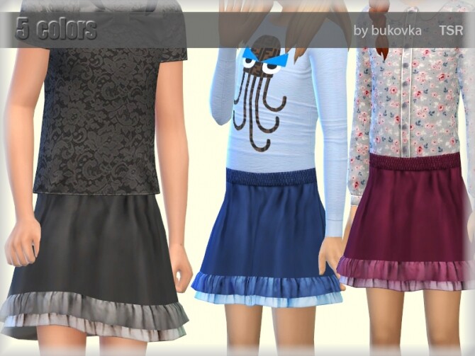 Sims 4 Skirt Child by bukovka at TSR