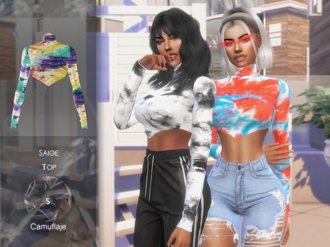 Sims 4 Saige Top by Camuflaje at TSR