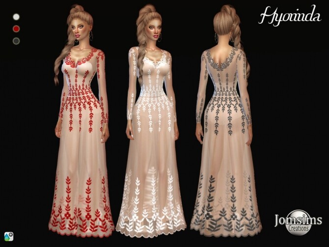 Sims 4 Hyorinda dress by  jomsims at TSR