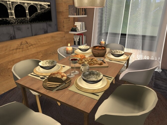 Sims 4 Autumn Kiss dining room by fredbrenny at TSR