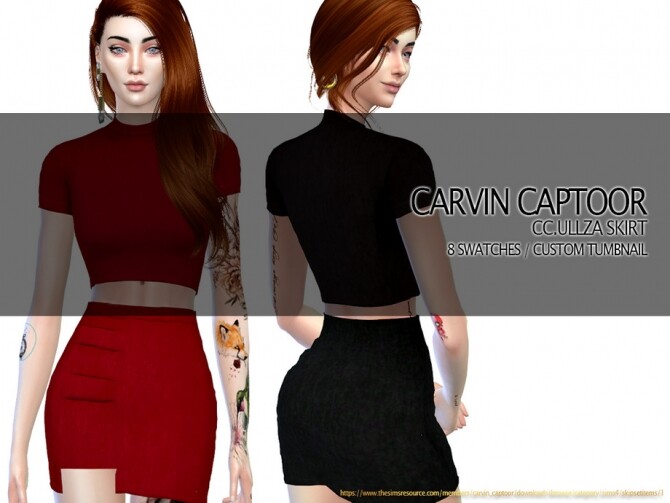 Sims 4 Ullza Skirt by carvin captoor at TSR