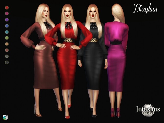Sims 4 Biaylma dress by jomsims at TSR