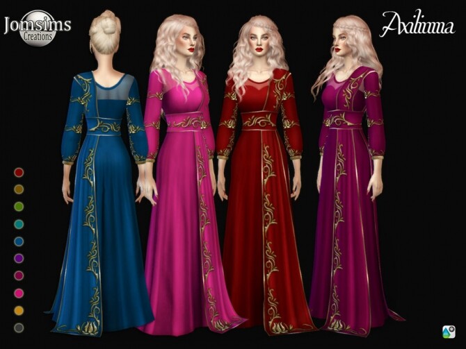Sims 4 Axilinma dress by  jomsims at TSR