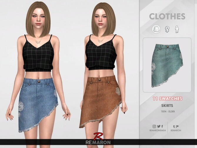Sims 4 Denim Skirt for Women 02 by remaron at TSR