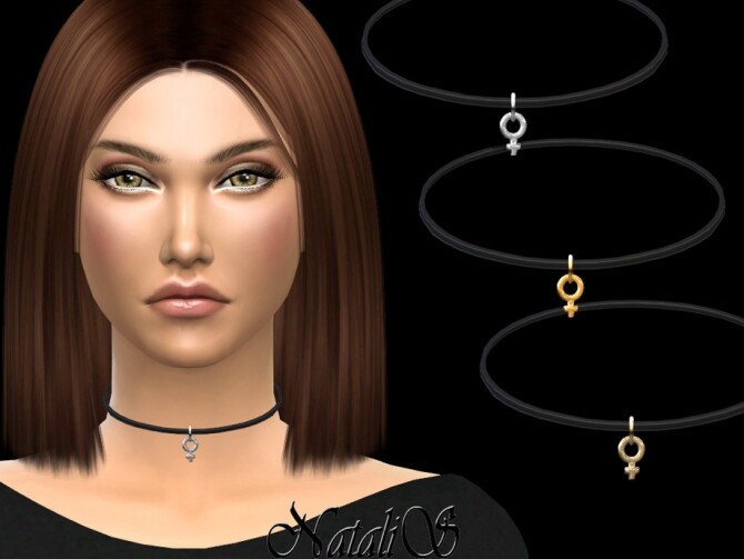 Sims 4 Venus leather choker by NataliS at TSR