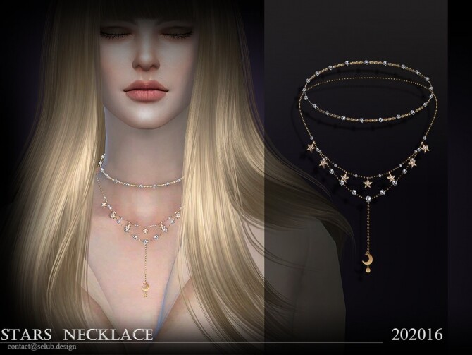 Sims 4 Stars diamond necklace 202016 by S Club LL at TSR