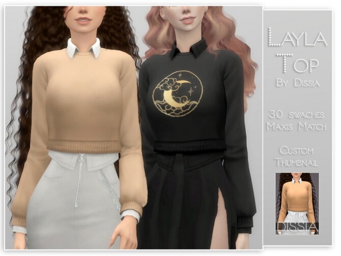 Sims 4 Layla Top by Dissia at TSR