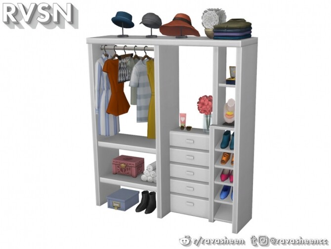 Sims 4 Hang Around Closet Set by RAVASHEEN at TSR