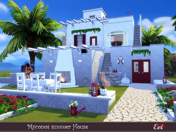 Sims 4 Myconos summer house by evi at TSR