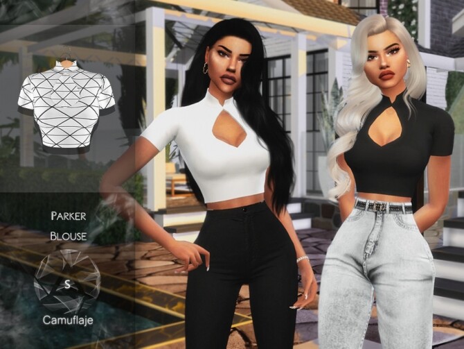 Sims 4 Parker Blouse by Camuflaje at TSR