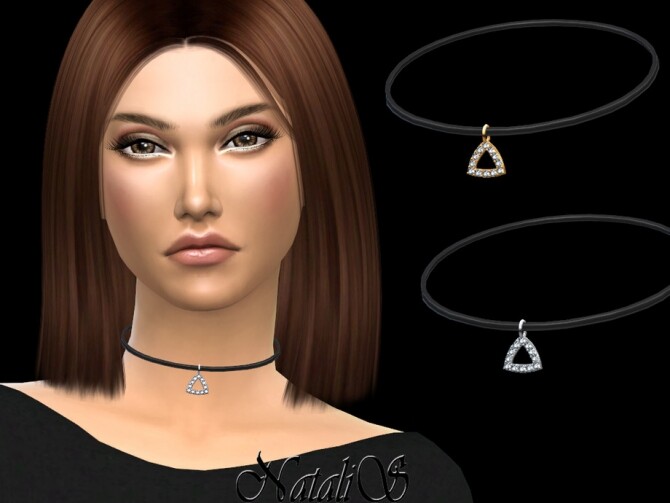Sims 4 Open triangle halo pendant by NataliS at TSR