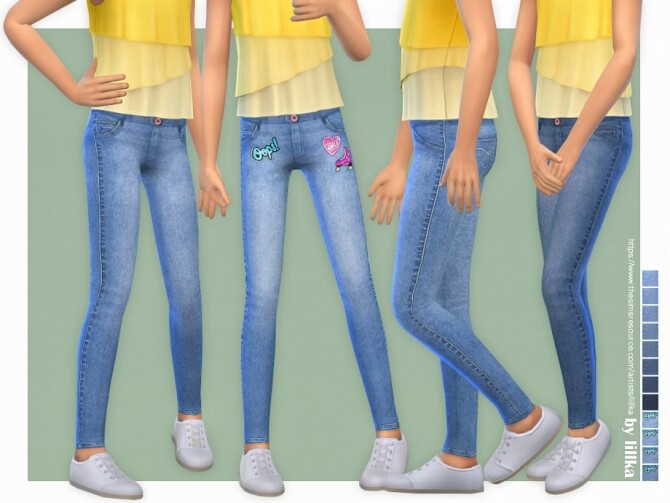 Sims 4 Ava Skinny Jeans by lillka at TSR