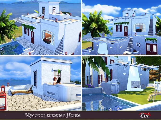 Sims 4 Myconos summer house by evi at TSR