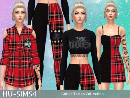 Gothic Tartan Collection by hu-sims4 at TSR