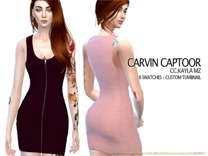 Sims 4 Kayla MZ dress by carvin captoor at TSR