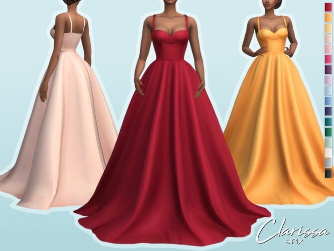 Sims 4 Clarissa Dress by Sifix at TSR