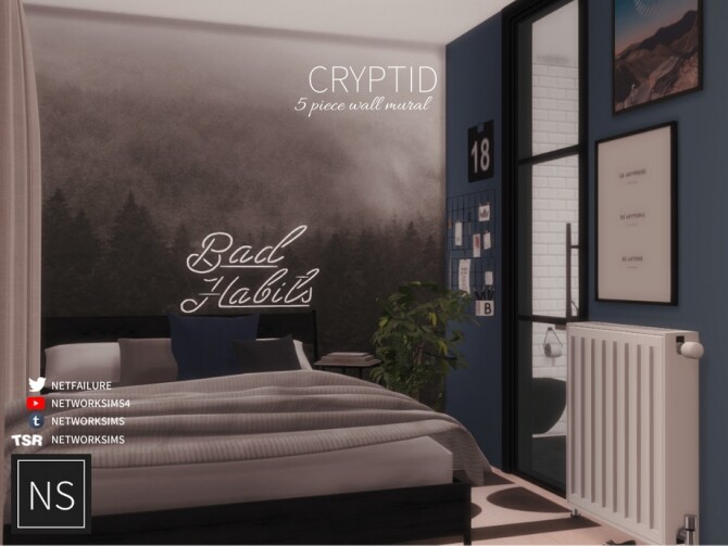 Sims 4 Cryptid Wall Mural by networksims at TSR