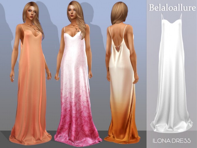 Sims 4 Belaloallure Ilona dress by belal1997 at TSR