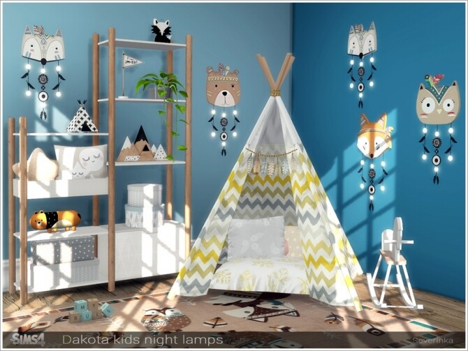 Sims 4 Dakota kids night lamps by Severinka at TSR