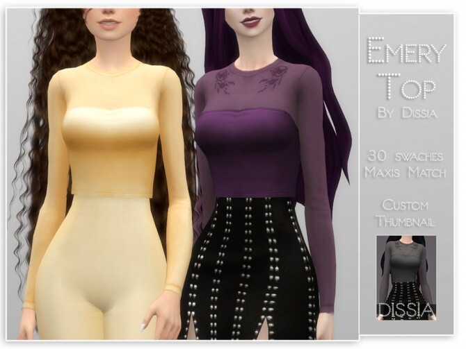 Sims 4 Emery Top by Dissia at TSR