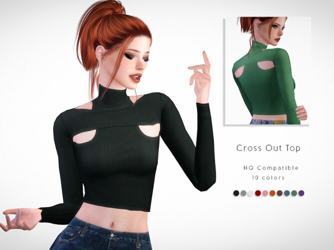 Sims 4 Cross Out Top by DarkNighTt at TSR