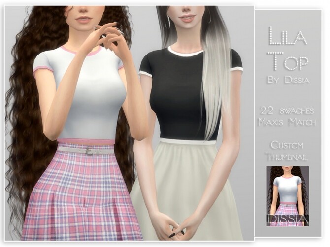 Sims 4 Lila Top by Dissia at TSR