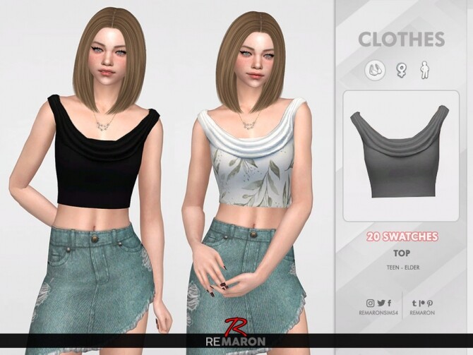 Ruffle Top for Women 01 by remaron at TSR » Sims 4 Updates