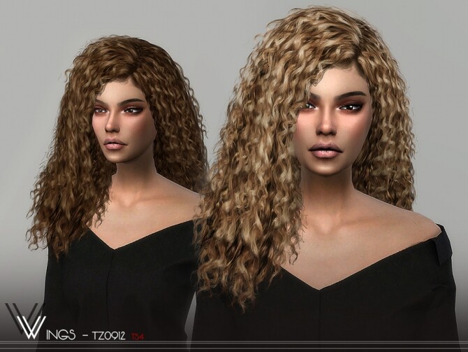 Sims 4 WINGS TZ0912 Hair by wingssims at TSR