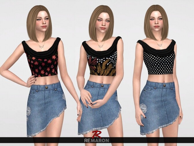 Ruffle Top for Women 01 by remaron at TSR » Sims 4 Updates