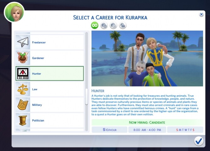 Sims 4 Hunter Career mod (HxH) by sokkarang at Mod The Sims