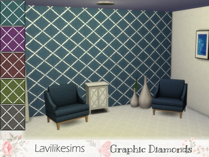 Sims 4 Graphic Diamonds wallpaper by lavilikesims at TSR