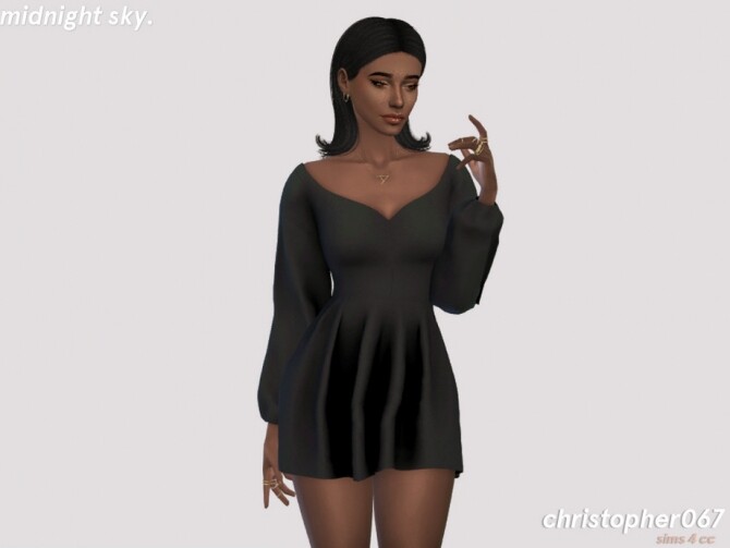 Sims 4 Midnight Sky Dress by christopher067 at TSR