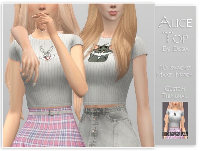 Sims 4 Alice Top by Dissia at TSR