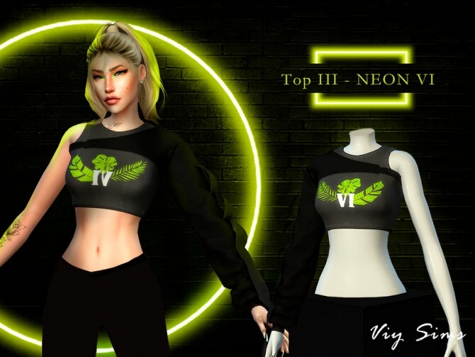 Sims 4 Top III NEON VI by Viy Sims at TSR