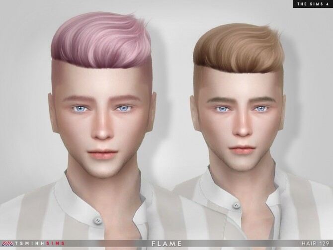Sims 4 Flame Male Hair 129 by TsminhSims at TSR