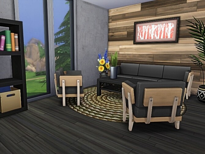 Sims 4 Dark wood house by GenkaiHaretsu at TSR