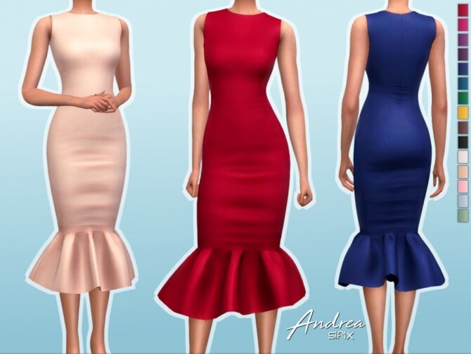 Sims 4 Andrea Dress by Sifix at TSR