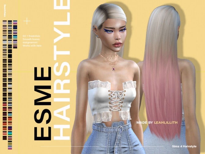Sims 4 Esme Hairstyle by Leah Lillith at TSR